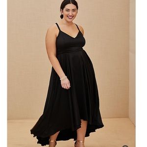 Torrid Satin Corset Back Hi-Low Dress